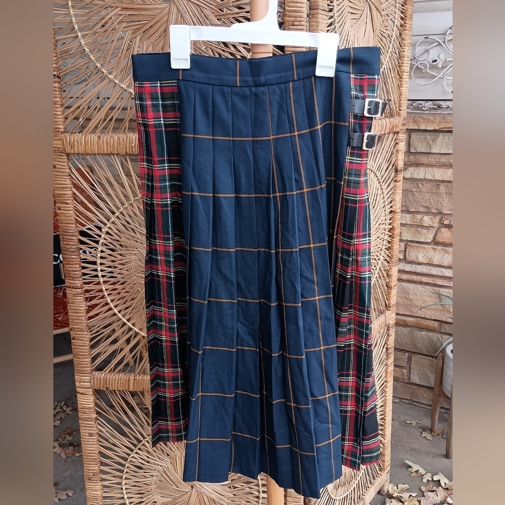 Zara Plaid Navy and Red Women's Skirt_Small
